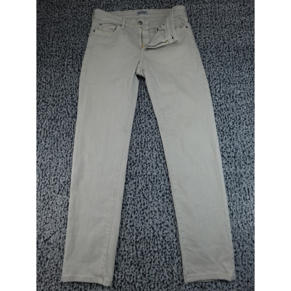 S.M.N The Finn Tapered Slim Denim Mens Jeans 32 Beige Tan Cotton Blend Good